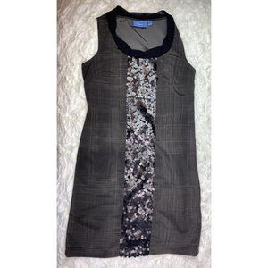Simply Vera Wang Sheath Dress Size 6 Gray Plaid